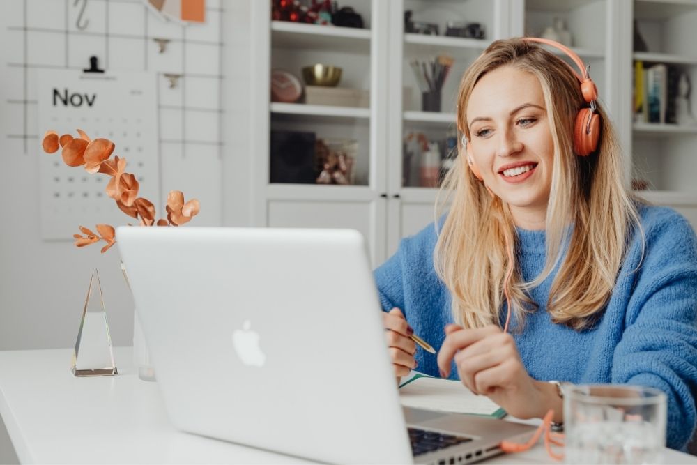Attendee Taking Study in UK Webinar on Laptop