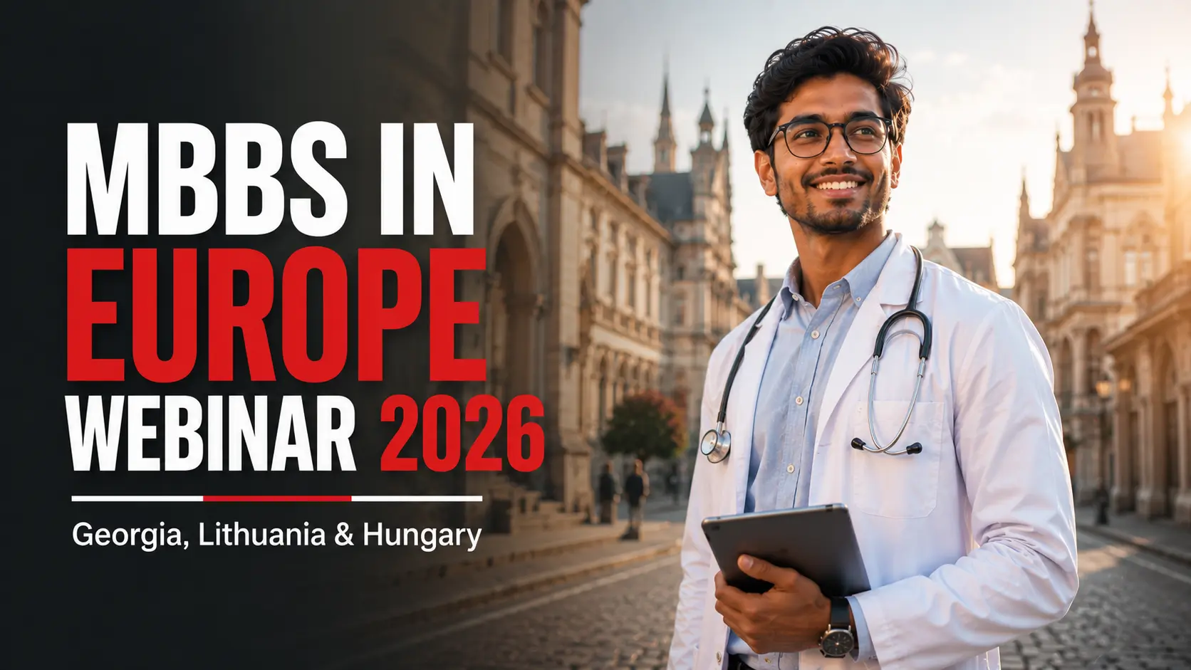 Study MBBS in Europe Webinar 2026 — free live session Georgia Lithuania Hungary for Indian students Peoples Overseas Surat