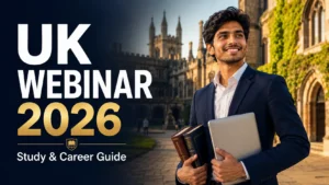 Study in UK Webinar 2026 — free live session 18 July for Indian students Peoples Overseas Surat