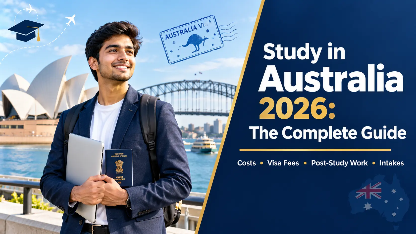 Study in Australia 2026 complete guide — visa fees, costs, post-study work rights, and intakes for Indian students
